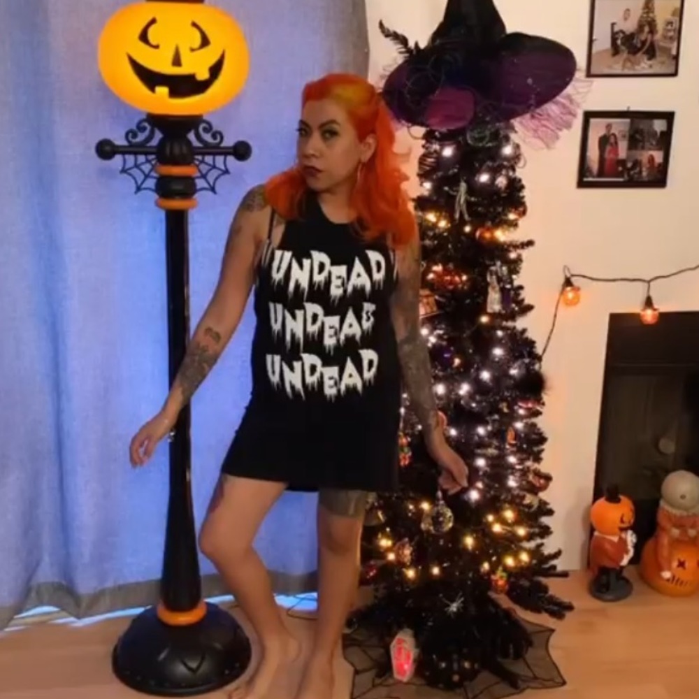 Undead Dress by Angry Blossom low back Mini shirt style Dress